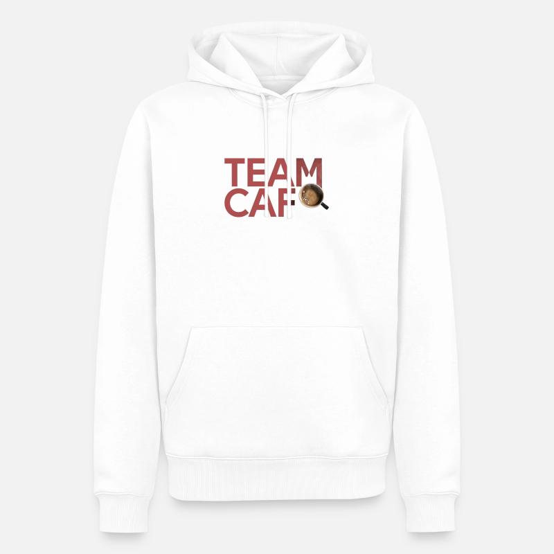 Team café - Sweat à capuche Premium bio Homme - blanc