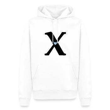 Buchstabe X Anfangsbuchstabe - Männer Premium Bio Hoodie - Weiß - Vorne - Nico (187cm)
