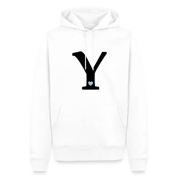 Buchstabe Y Anfangsbuchstabe - Männer Premium Bio Hoodie - Weiß - Vorne - Nico (187cm)