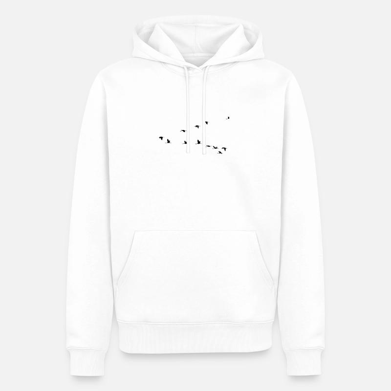 b i r d142 - Männer Premium Bio Hoodie - Weiß