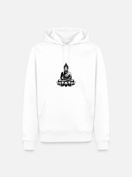 Ruhender Buddha Konzentration Yoga Meditation - Männer Premium Bio Hoodie - Weiß