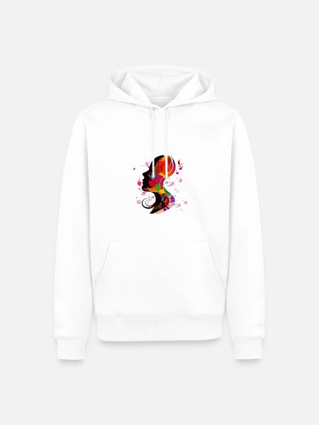 Ich bin eine Frau - Männer Premium Bio Hoodie - Weiß