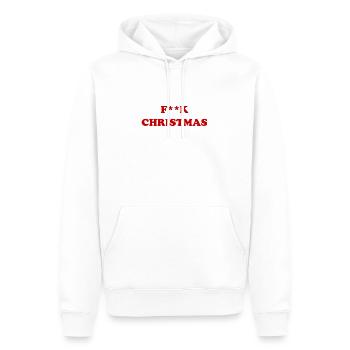 F**K Weihnachten - Männer Premium Bio Hoodie - Weiß - Vorne - Nico (187cm)