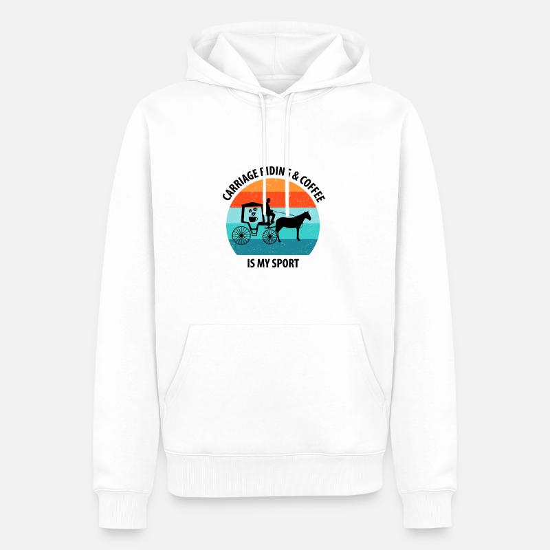 Cocher Calèche Calèche Café - Sweat à capuche Premium bio Homme - blanc