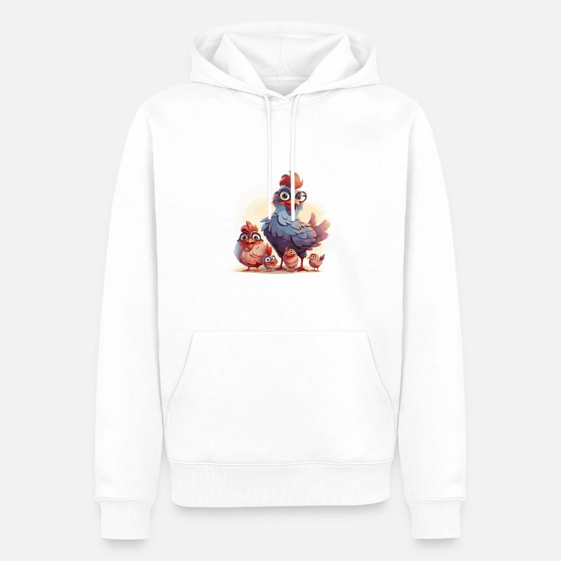 Chicken Mom - blanc - Sweat à capuche Premium bio Homme - blanc