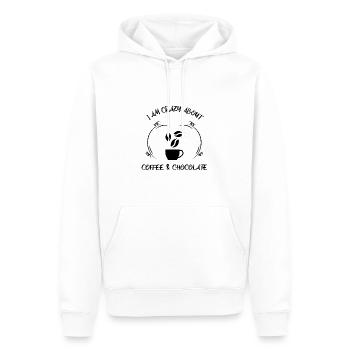 Café, expresso, café et chocolat - Sweat à capuche Premium bio Homme - blanc - Devant - Nico (187cm)