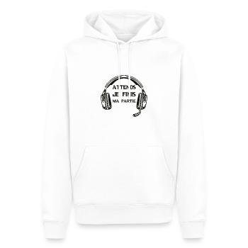 Attends Je Finis ma Partie Gamer Jeux Video Game - Sweat à capuche Premium bio Homme - blanc - Devant - Nico (187cm)