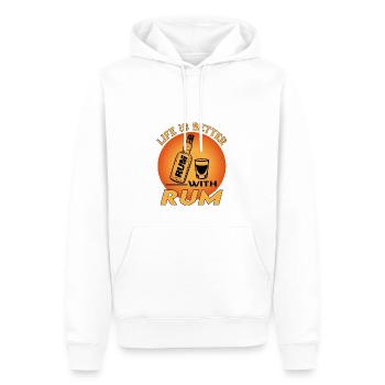 Rum Alkohol Alcohol Saufen Life is Better - Männer Premium Bio Hoodie - Weiß - Vorne - Nico (187cm)