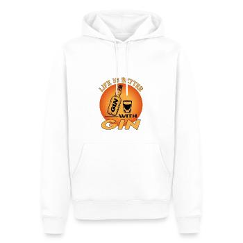 Gin Alkohol Alcohol Saufen Life is Better - Männer Premium Bio Hoodie - Weiß - Vorne - Nico (187cm)