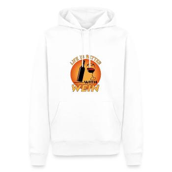 Wein Wine Alkohol Alcohol Saufen Life is Better - Männer Premium Bio Hoodie - Weiß - Vorne - Nico (187cm)