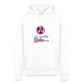 Ich strahle Liebe aus - Männer Premium Bio Hoodie - Weiß - Vorne - Nico (187cm)