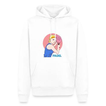 Padel Paddel Schläger Tennis Sport I Geschenk - Männer Premium Bio Hoodie - Weiß - Vorne - Nico (187cm)