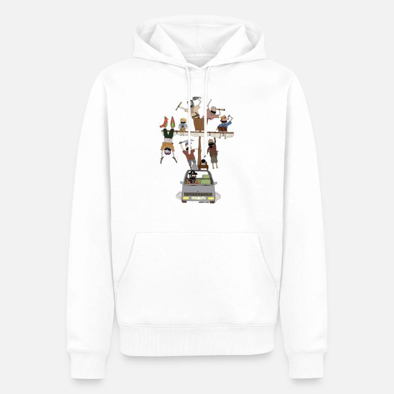 Piratenschiff Auto - Männer Premium Bio Hoodie - Weiß