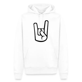 Rock Metal - Männer Premium Bio Hoodie - Weiß - Vorne - Nico (187cm)