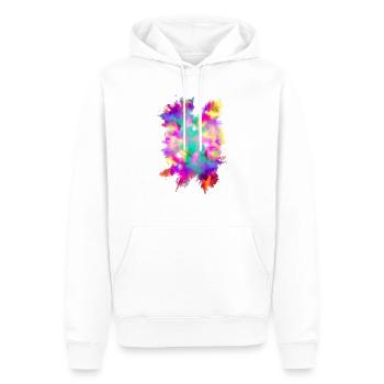 Farbexplosion - Männer Premium Bio Hoodie - Weiß - Vorne - Nico (187cm)