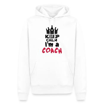 I'm a coach - Sweat à capuche Premium bio Homme - blanc - Devant - Nico (187cm)