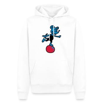sportliche Maus 3 - Männer Premium Bio Hoodie - Weiß - Vorne - Nico (187cm)