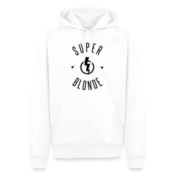 super blonde - Sweat à capuche Premium bio Homme - blanc - Devant - Nico (187cm)