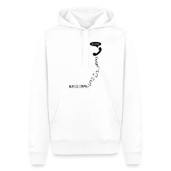 quasselstrippe - Männer Premium Bio Hoodie - Weiß - Vorne - Nico (187cm)