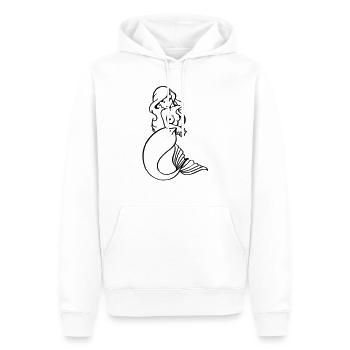 Sirène - Sweat à capuche Premium bio Homme - blanc - Devant - Nico (187cm)