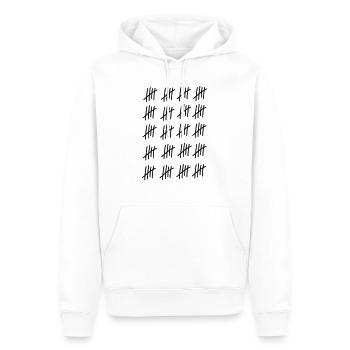 100 lignes / / 100 fois / / Anniversaire / / - Sweat à capuche Premium bio Homme - blanc - Devant - Nico (187cm)