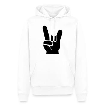 rock n roll - Sweat à capuche Premium bio Homme - blanc - Devant - Nico (187cm)