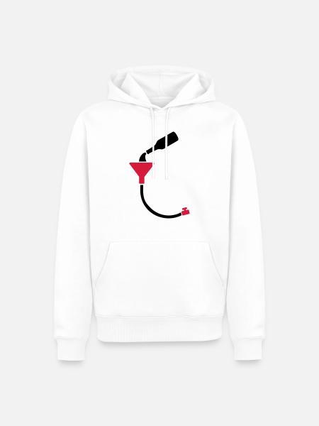 Beer Bong - Men’s Premium Organic Hoodie - white