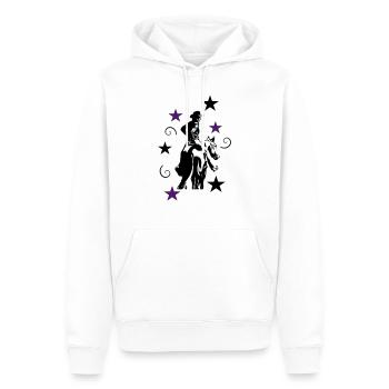 Westernreiterin mit Pferd Silhouette - Männer Premium Bio Hoodie - Weiß - Vorne - Nico (187cm)