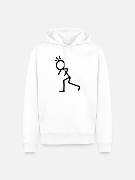 Stick figure - run - Men’s Premium Organic Hoodie - white