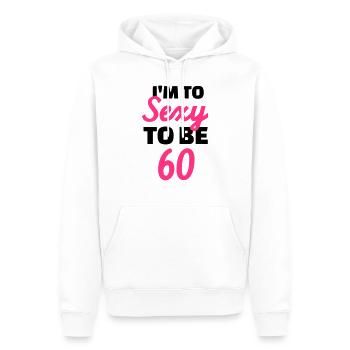 Sexy 60 Anniversaire - Sweat à capuche Premium bio Homme - blanc - Devant - Nico (187cm)