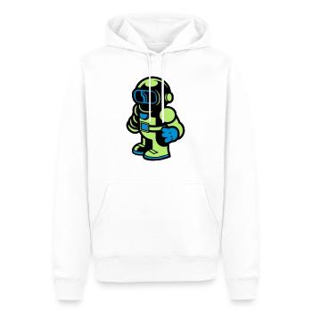 Cartoon Spaceman Astronaut - Men’s Premium Organic Hoodie - white - Front - Nico (187cm)