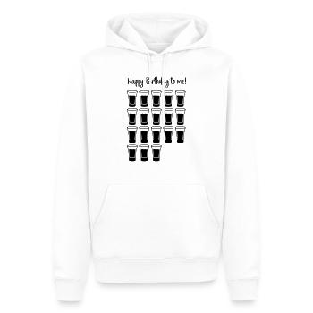 shots 18 happy birthday design - Männer Premium Bio Hoodie - Weiß - Vorne - Nico (187cm)