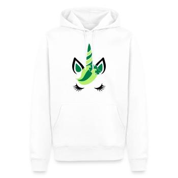 St Patricks day Einhorn-Kind-Magie-Kleeblatt-Baby - Sweat à capuche Premium bio Homme - blanc - Devant - Nico (187cm)