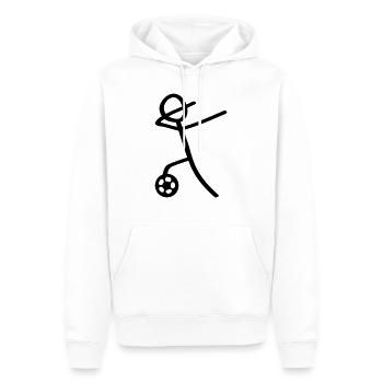 dabbing fussball man - Männer Premium Bio Hoodie - Weiß - Vorne - Nico (187cm)