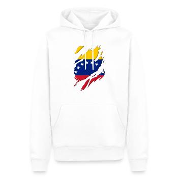 Venezuela flag torn motif - Men’s Premium Organic Hoodie - white - Front - Nico (187cm)