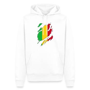Motif déchiré du drapeau du Mali - Sweat à capuche Premium bio Homme - blanc - Devant - Nico (187cm)
