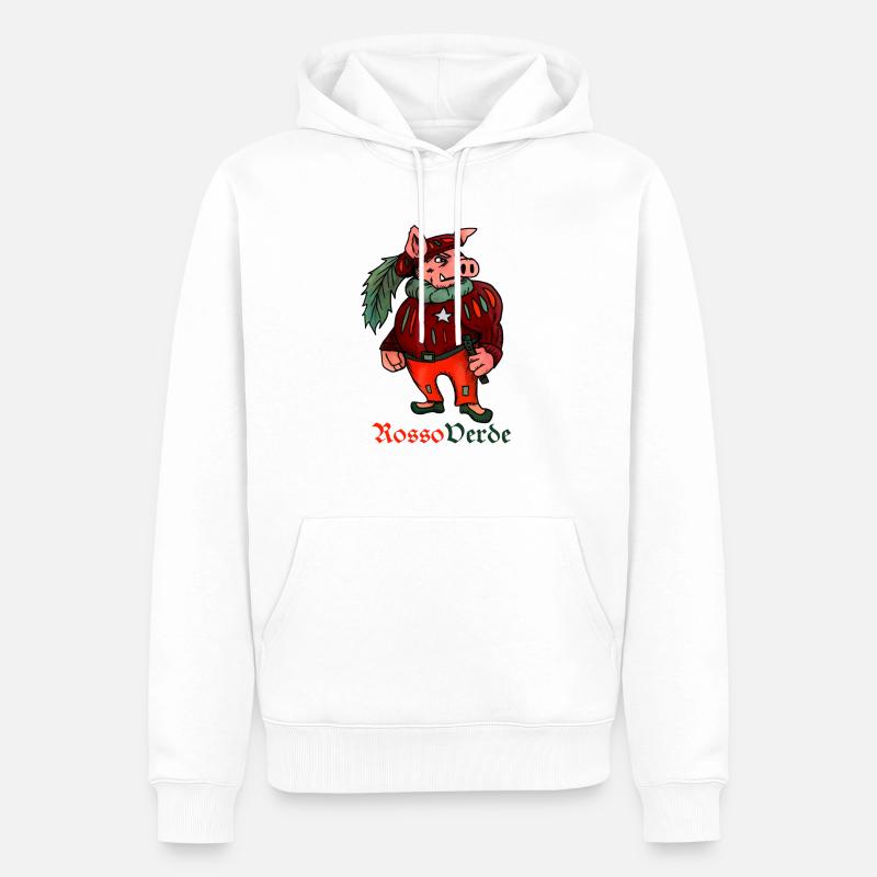RossoVerde - Sweat à capuche Premium bio Homme - blanc