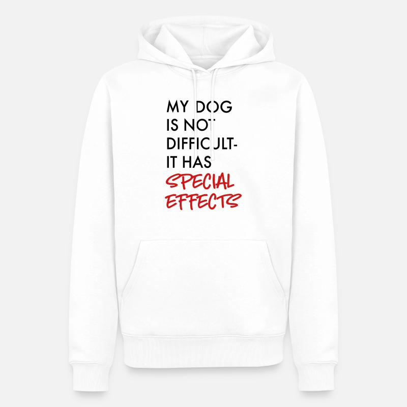 chien difficile - Sweat à capuche Premium bio Homme - blanc