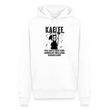 Kaffee Spruch Sensenmann Humor - Männer Premium Bio Hoodie - Weiß - Vorne - Nico (187cm)