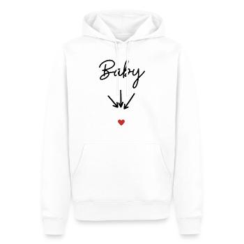 Baby- Geschenkidee Mama schwanger - Männer Premium Bio Hoodie - Weiß - Vorne - Nico (187cm)