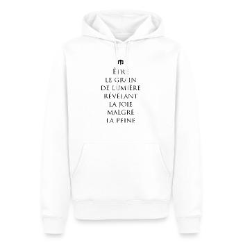 lumiere - Sweat à capuche Premium bio Homme - blanc - Devant - Nico (187cm)