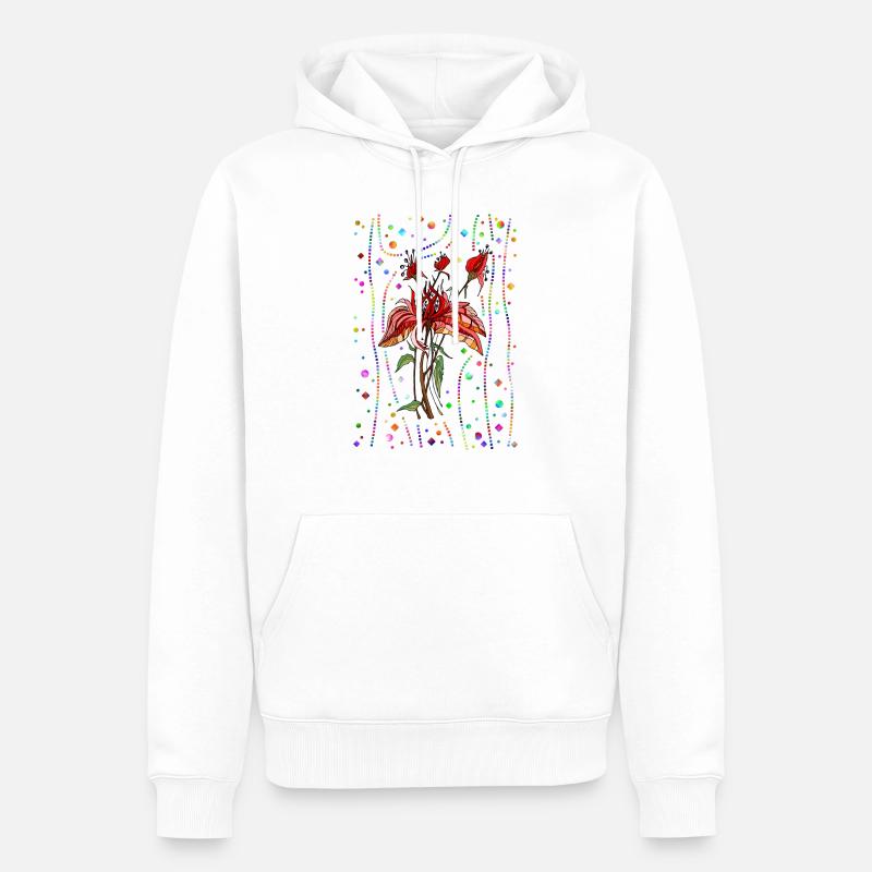 Fleur - Sweat à capuche Premium bio Homme - blanc