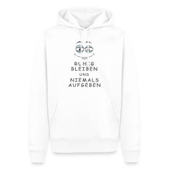 Niemals aufgeben - Männer Premium Bio Hoodie - Weiß - Vorne - Nico (187cm)