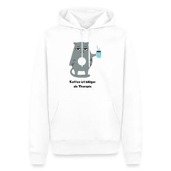 Kaffee ist billiger als Therapie - Männer Premium Bio Hoodie - Weiß - Vorne - Nico (187cm)