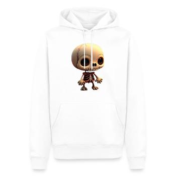 Frohes Halloween niedliches Skelett beängstigend lustig gruselig - Männer Premium Bio Hoodie - Weiß - Vorne - Nico (187cm)