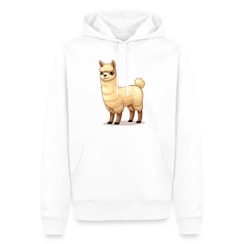 Motif alpaga et lama - Sweat à capuche Premium bio Homme - blanc - Devant - Nico (187cm)