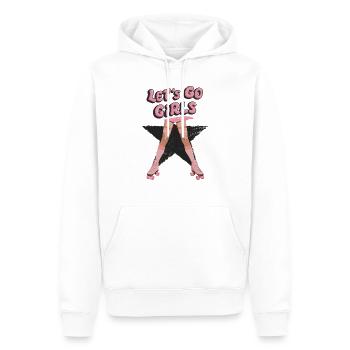 Coole Retro Rollschuhe 80er - Männer Premium Bio Hoodie - Weiß - Vorne - Nico (187cm)
