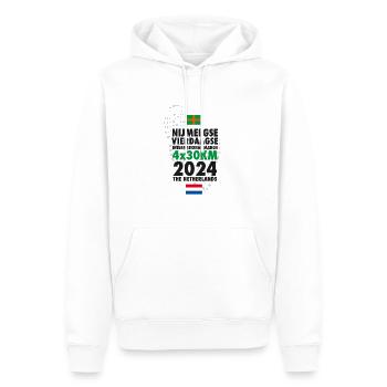 Nijmegen Walking Event 2024 4 x 30 km - Men’s Premium Organic Hoodie - white - Front - Nico (187cm)