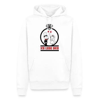 ich liebe dich 002 - Männer Premium Bio Hoodie - Weiß - Vorne - Nico (187cm)