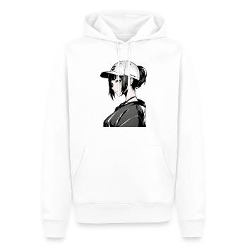 "Urban Edge: Sleek & Modern T-Shirt Designs" - Men’s Premium Organic Hoodie - white - Front - Nico (187cm)